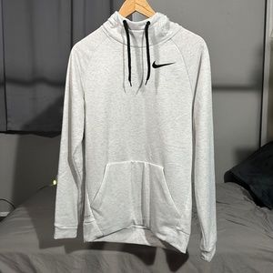 Nike Dri-Fit Training Funnel Pullover Hoodie - MENS - Light Bone Gray - SMALL